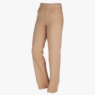 Pantalon en lin confortable de couleur caramel