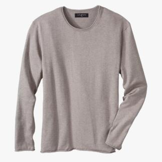 Pull beige Junghans 1954 Edel-Basic sur fond blanc.