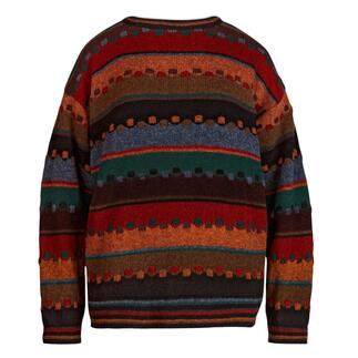 Pull multicolor 'Automne Irlandais' avec motifs.