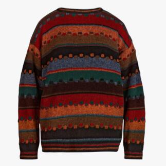 Pull multicolor 'Automne Irlandais' avec motifs.