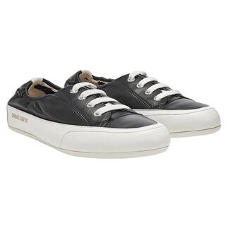 Baskets slip-on Candice Cooper noires avec lacets blancs, vue de face