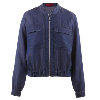 Blouson en denim léger en lavage foncé vu de face