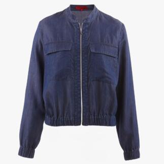 Blouson en denim léger en lavage foncé vu de face
