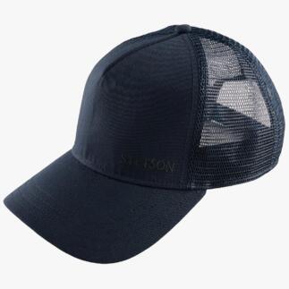 Casquette Stetson trucker bleue foncée, vue de côté.