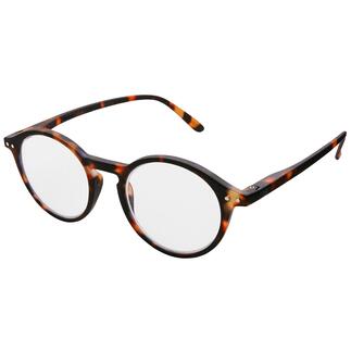 Lunettes de lecture en motif tortue avec verres transparents.