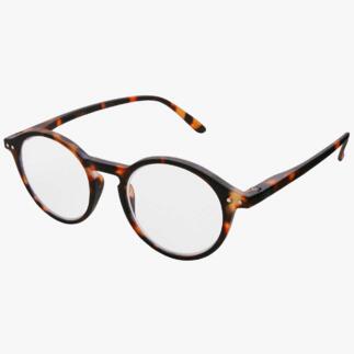 Lunettes de lecture en motif tortue avec verres transparents.