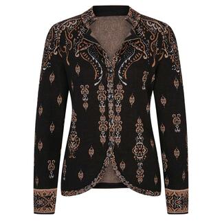 Blazer en tricot IVKO Dark-Paisley avec motif détaillé.