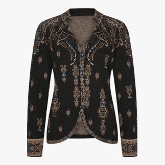 Blazer en tricot IVKO Dark-Paisley avec motif détaillé.