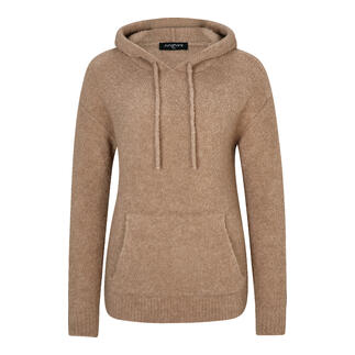 Hoodie en lain de chameau beige avec poche kangourou et capuche