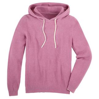 Hoodie en maille côtelée Pima rose, pour femme, taille 36.