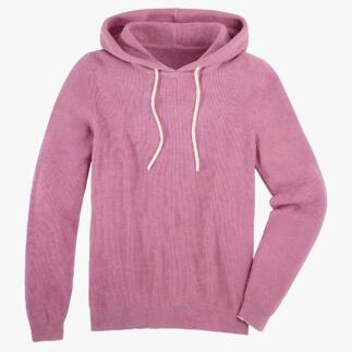 Hoodie en maille côtelée Pima rose, pour femme, taille 36.