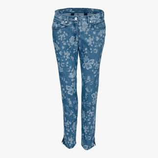 Vue de face des jeans magiques RAPHAELA BY BRAX fleuris.