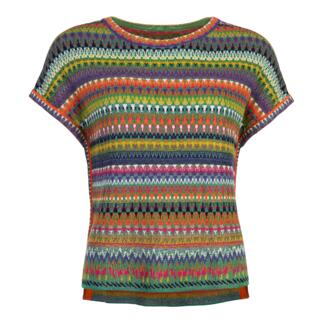 Chemise boxy jacquard IVKO à rayures colorées.