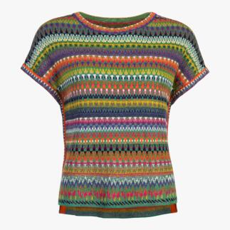 Chemise boxy jacquard IVKO à rayures colorées.