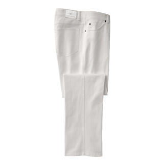 Jean T400® blanc couché sur une table