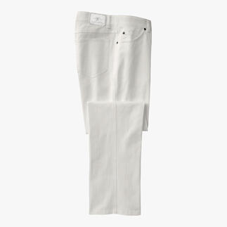 Jeans T400® en blanc cassé dans une position debout.