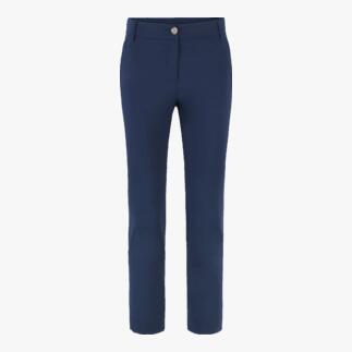 Vue avant d'un pantalon homme bleu avec fermeture à bouton.