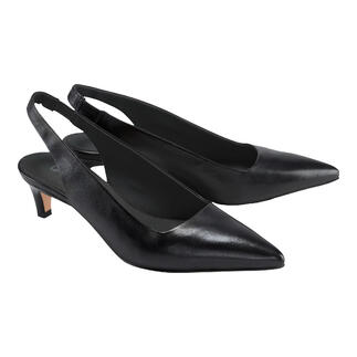 Sling-pumps noirs de Lorena Paggi, vue de face