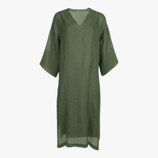 Robe kaftan en ramie LaSalle Amsterdam en vert avec une coupe ample.
