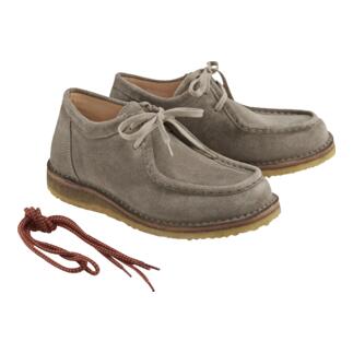 Bottes Chukka Astorflex grises en cuir suédé, taille 36, avec lacets.