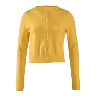 Cardigan court jaune FTC avec boutons