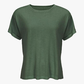 Haut en crêpe de soie Junghans vert en tant qu'élément unique.