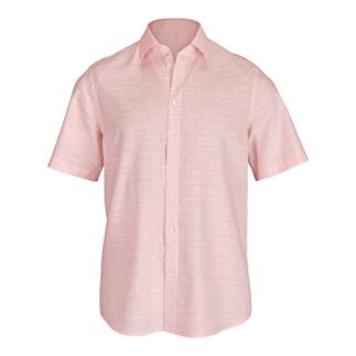 Chemise tropicale rose à manches courtes et coupe boxy.