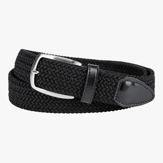 Ceinture élastique noire avec une boucle argentée