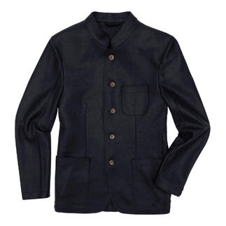 Veste casual Lodenfrey noire avec des boutons et des poches.