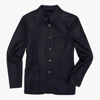 Veste casual Lodenfrey noire avec des boutons et des poches.