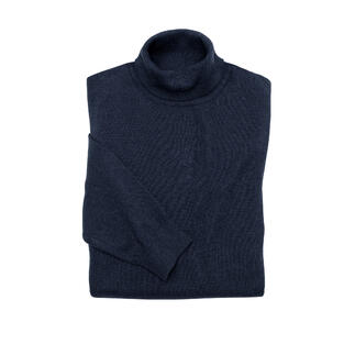 Ragman pull fin en bleu marine, plié.