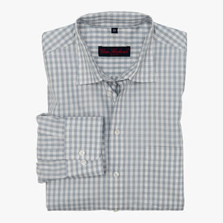 Chemise en soie Vichy pliée avec col et boutons visibles