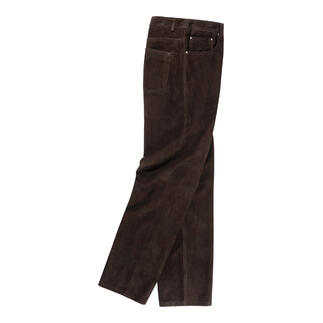 OCONI velours cinq poches, pantalon de côté sur fond blanc.