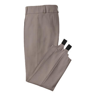 Pantalon sur mesure en greige, taille 18, coupe élégante.