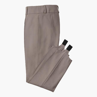 Pantalon sur mesure en greige, taille 18, coupe élégante.