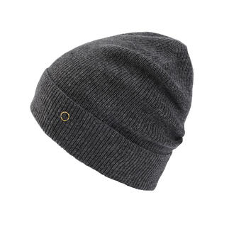 Bonnet en cachemire gris foncé de côté