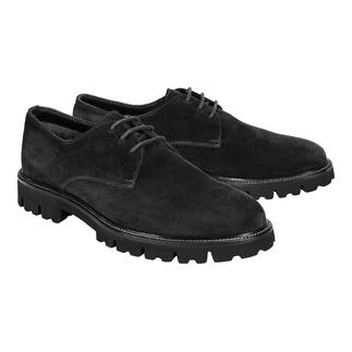 Chaussures derby vert foncé en daim avec semelle crantée