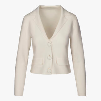 Blazer en cachemire blanc avec des boutons à l'avant