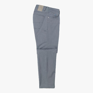 Pantalon gris Five-Pocket sur fond blanc.