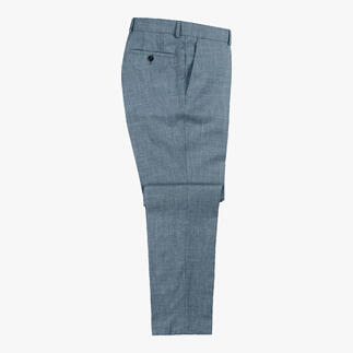 Vue latérale du pantalon bleu clair du costume d'été Carl Gross.