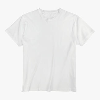 T-shirt blanc sur fond blanc.