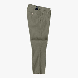 Pantalon en lin business kaki sur fond blanc