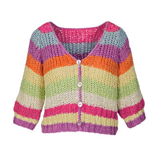 Cardigan en gros tricot de soie coloré avec des boutons