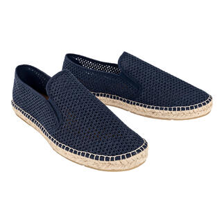 Sandales d'été bleu marine en maille, en paire.