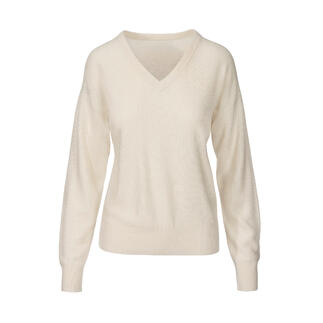 Pull en soie climat ivoire avec col en V