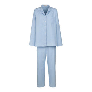 Pyjama en flanelle de laine Novila taille 36, composé d'une chemise et d'un pantalon.