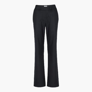 Pantalon en lyocell et laine navy debout avec taille élastique.