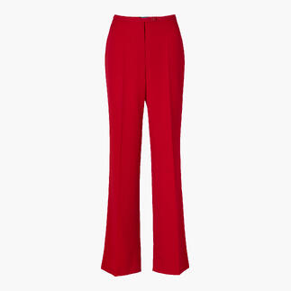 Pantalon rouge avec coupe droite et taille haute.