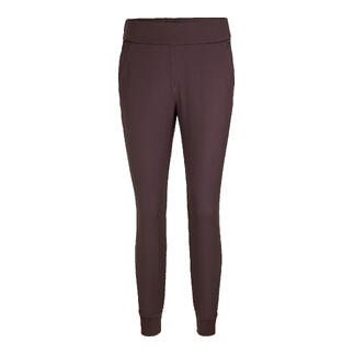 Jogger-pants bordeaux avec taille élastique et coupe slim.