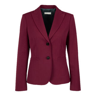 Blazer bordeaux lavable avec deux boutons à l'avant.